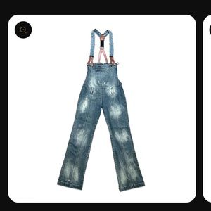Distressed Denim Jean Overall By Singer Kelis